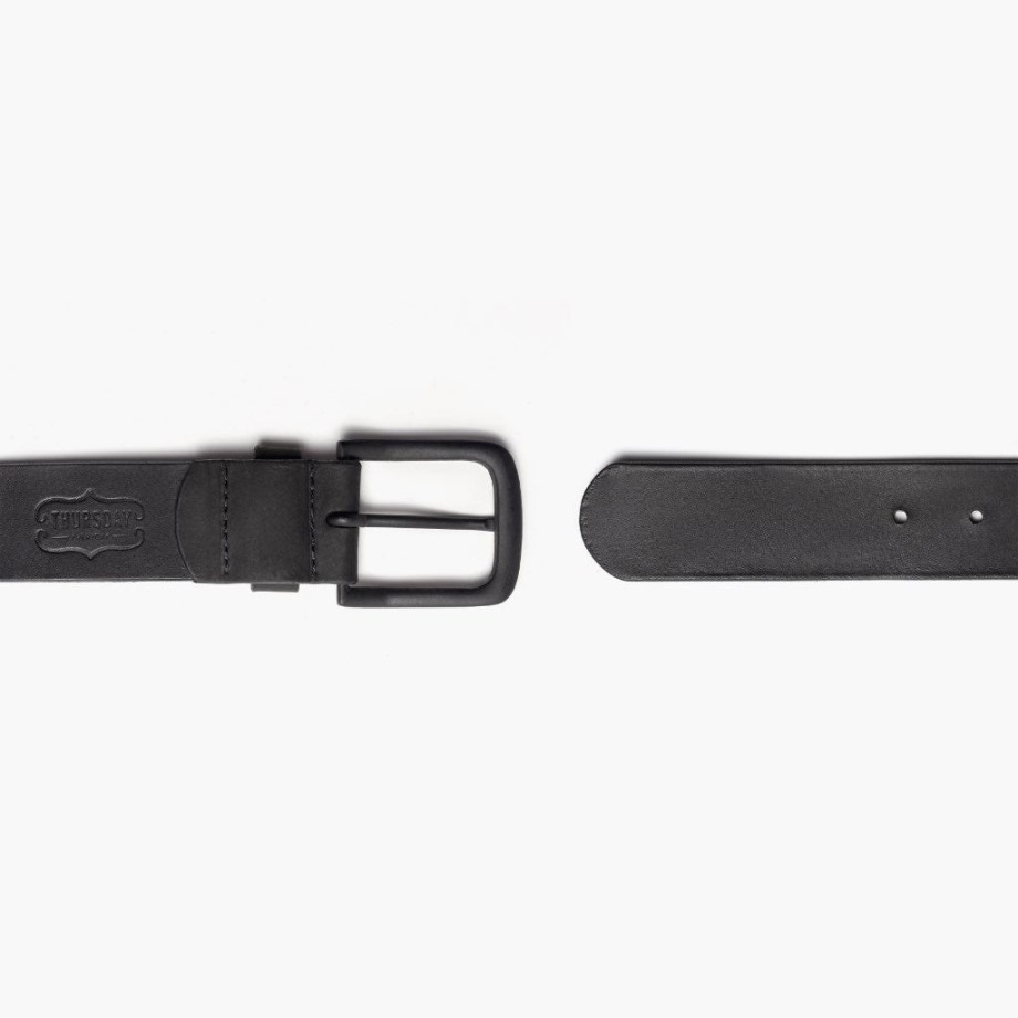 Cinturón De Cuero Negro Mate Para Hombre Sunday