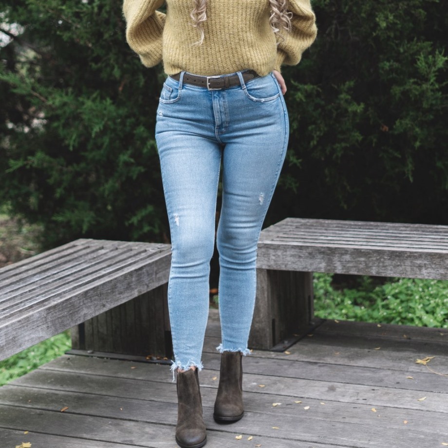 Cinturón Clásico De Mujer De Ante Verde Oliva Oscuro Tuesday