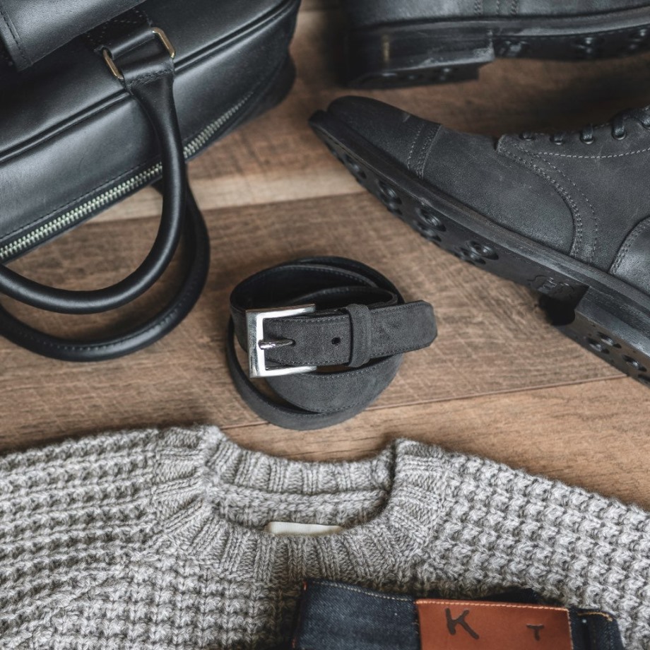 Cinturon Clasico Hombre Piel Shadow Grey Friday