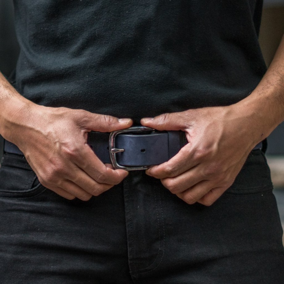 Cinturon Hombre Heritage Piel Marino Mate Jueves