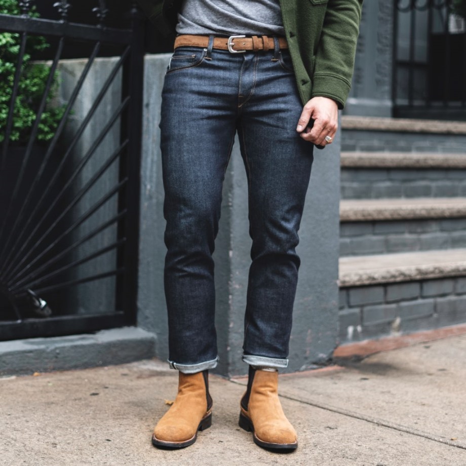 Cinturón De Cuero Refinado Saturday Para Hombre En Ante Coñac