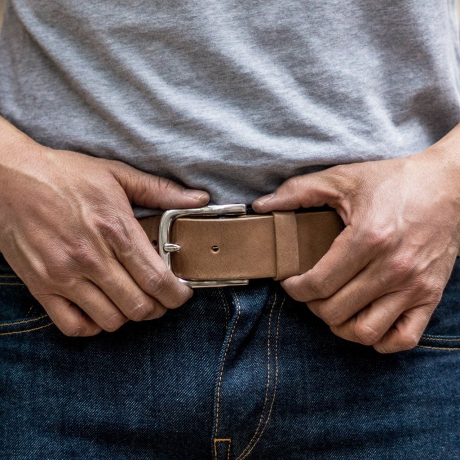 Miércoles Cinturón De Cuero Heritage Para Hombre Vachetta Natural