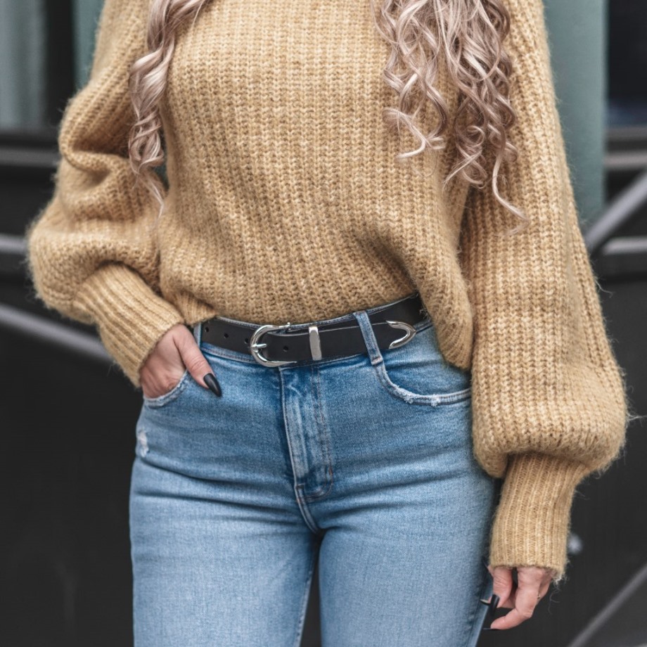 Miercoles Cinturon Western De Piel Para Mujer Negro