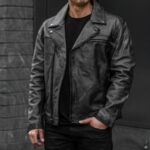 Chaqueta De Moto Martes Desgastada Negra