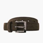 Cinturón Clásico De Piel Para Hombre Tuesday De Ante Oliva Oscuro