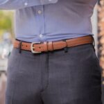 Cinturón De Hombre De Piel Refinada Jueves Castaño - Imagen 4