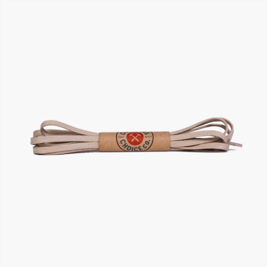 cordones_planos_de_algodon_encerado_beige_sunday.jpg Cordones Planos De Algodón Encerado Beige Sunday - Imagen 1